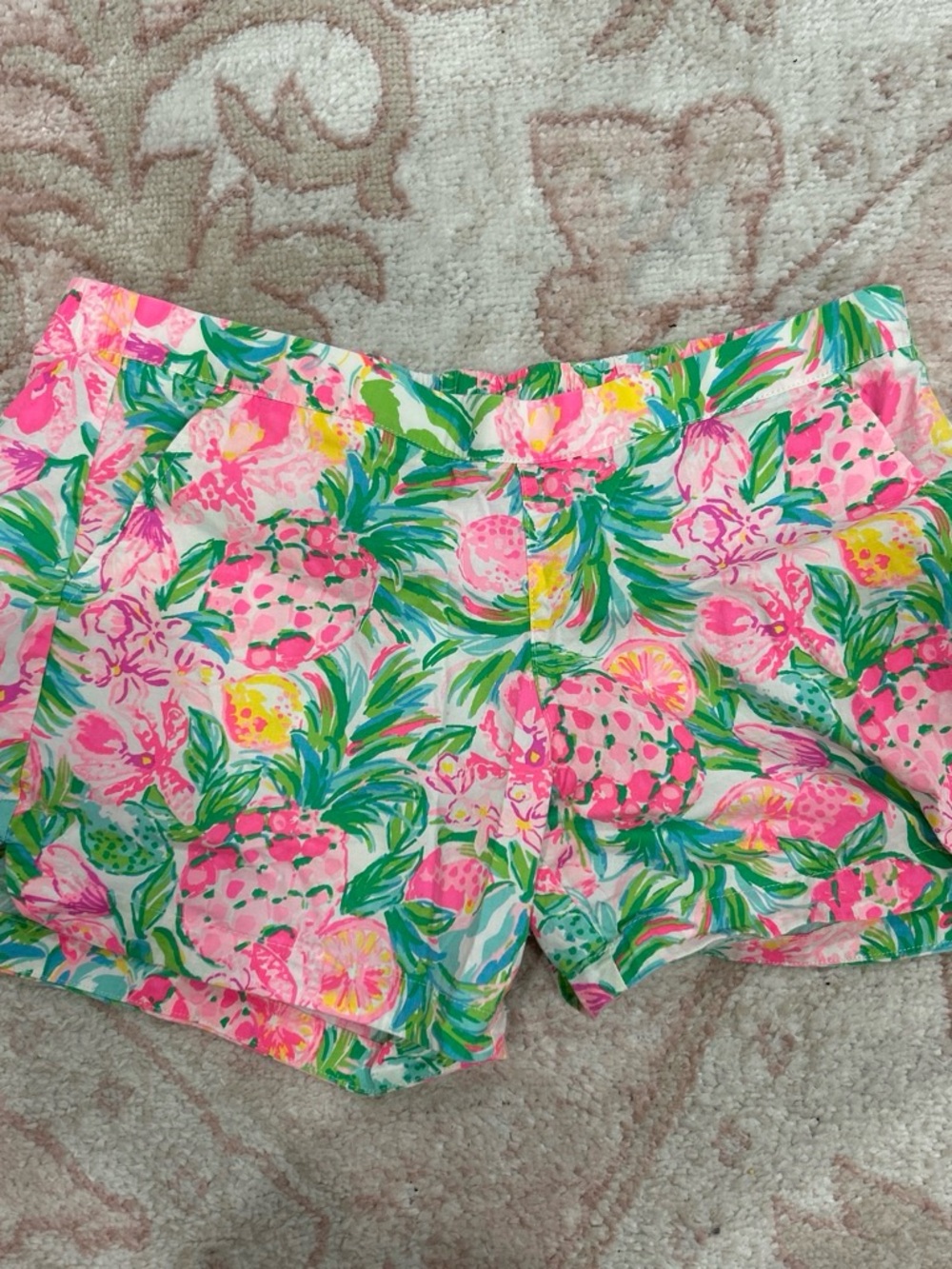 Lilly Pulitzer Pink Tropical Pineapple Print Shorts
